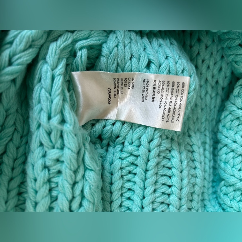 FREE PEOPLE MY ONLY SUNSHINE CHUNKY KNIT, RIBBED EDGES, MOCK NECK XS - Picture 6 of 10